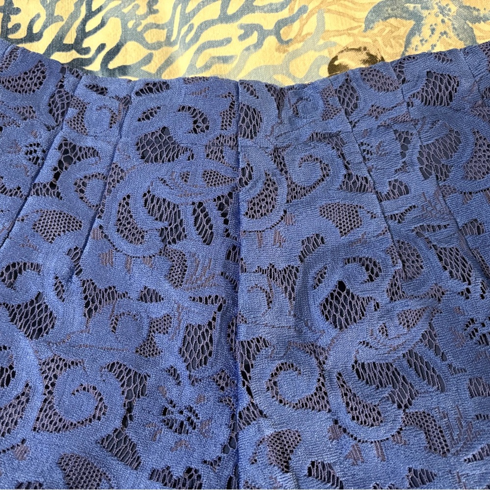 Anthropologie Maeve NWT Colette Electric Blue Lace Cropped Trousers, Size 26 - Picture 7 of 7